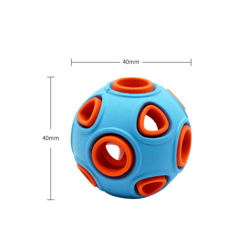 Glow-in-the-Dark Dog Toy Ball for Chewing, orange and purple, 40mm, durable rubber ball.