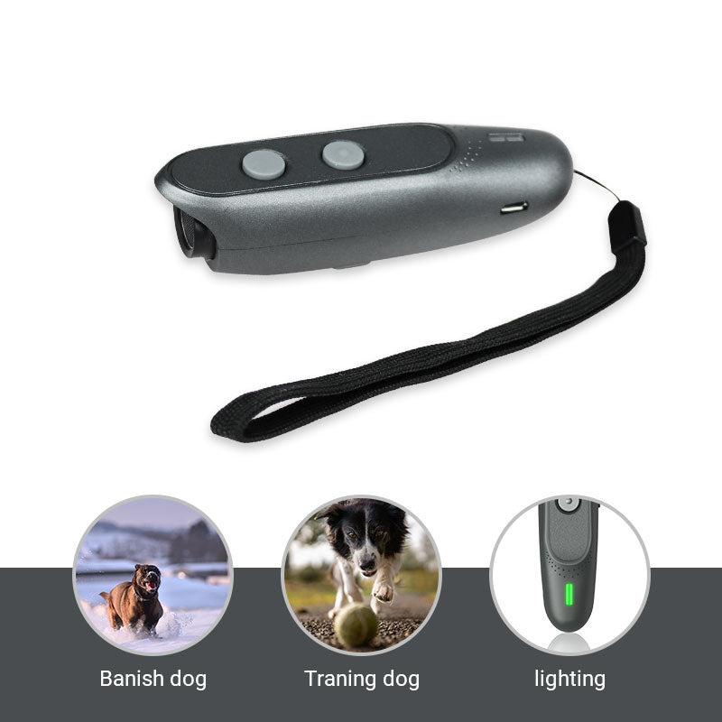 Customizable Ultrasonic Handheld Pet Trainer for Outdoors with box and USB cable included