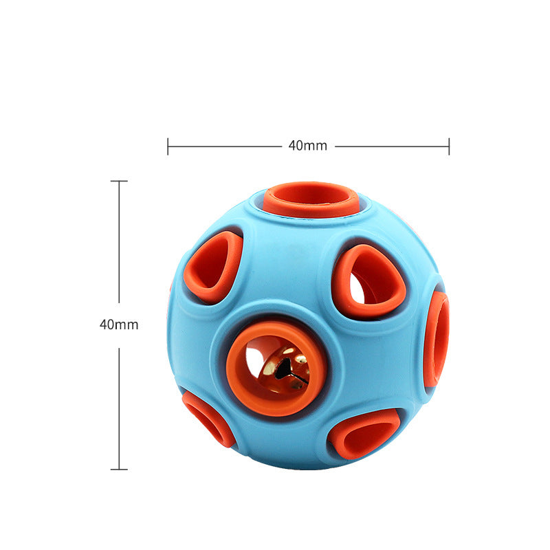 Glow-in-the-Dark Dog Toy Ball for Chewing, orange and purple, 40mm, durable rubber ball.