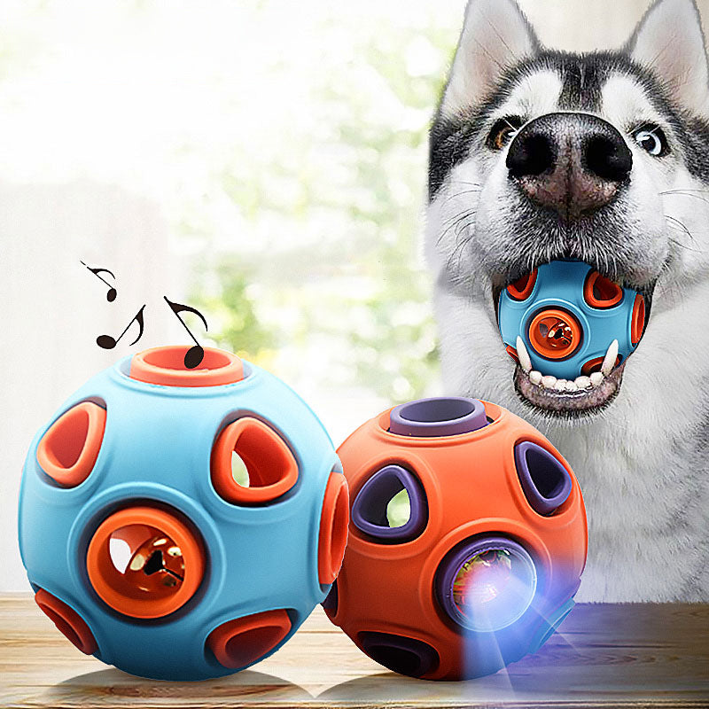 Glow-in-the-Dark Dog Toy Ball for Chewing, orange and purple, 40mm, durable rubber ball.