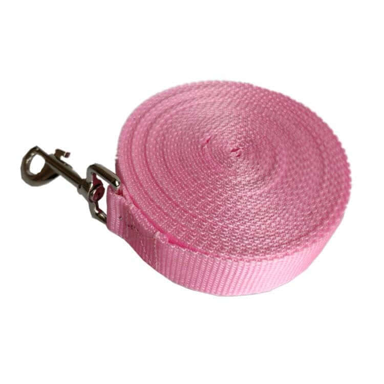 2.5CM Wide Long Dog Rope Leash in pink color with metal clip.