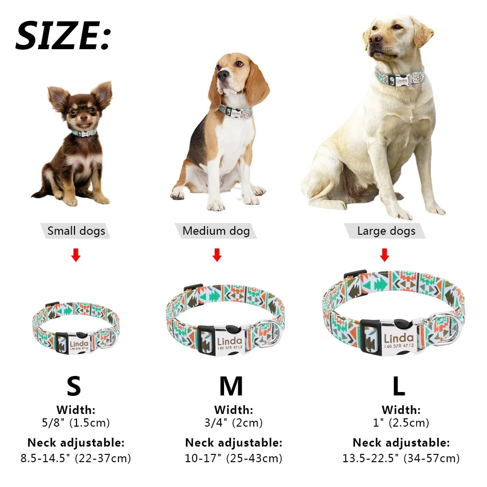 Customizable Anti-Lost Pet Dog Collar with engraved ID tag in pink color